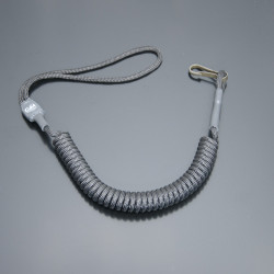 Страхувальний шнур комбінований з воронованим карабіном чорний