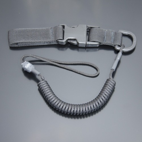 Страховочный шнур комбинированный с D-кольцом фастексом черный