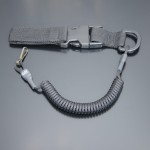 Страховочный шнур под карабины с D-кольцом фастексом и карабином черный