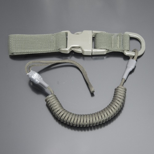 Страховочный шнур комбинированный с D-кольцом фастексом олива