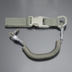Страхувальний шнур під карабіни з D-кільцем фастексом та карабіном оліва