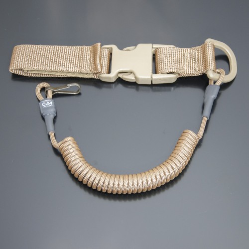 Страховочный шнур под карабины с D-кольцом фастексом и карабином койот