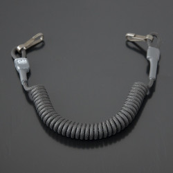 Страхувальний шнур під карабіни з двома карабінами чорний